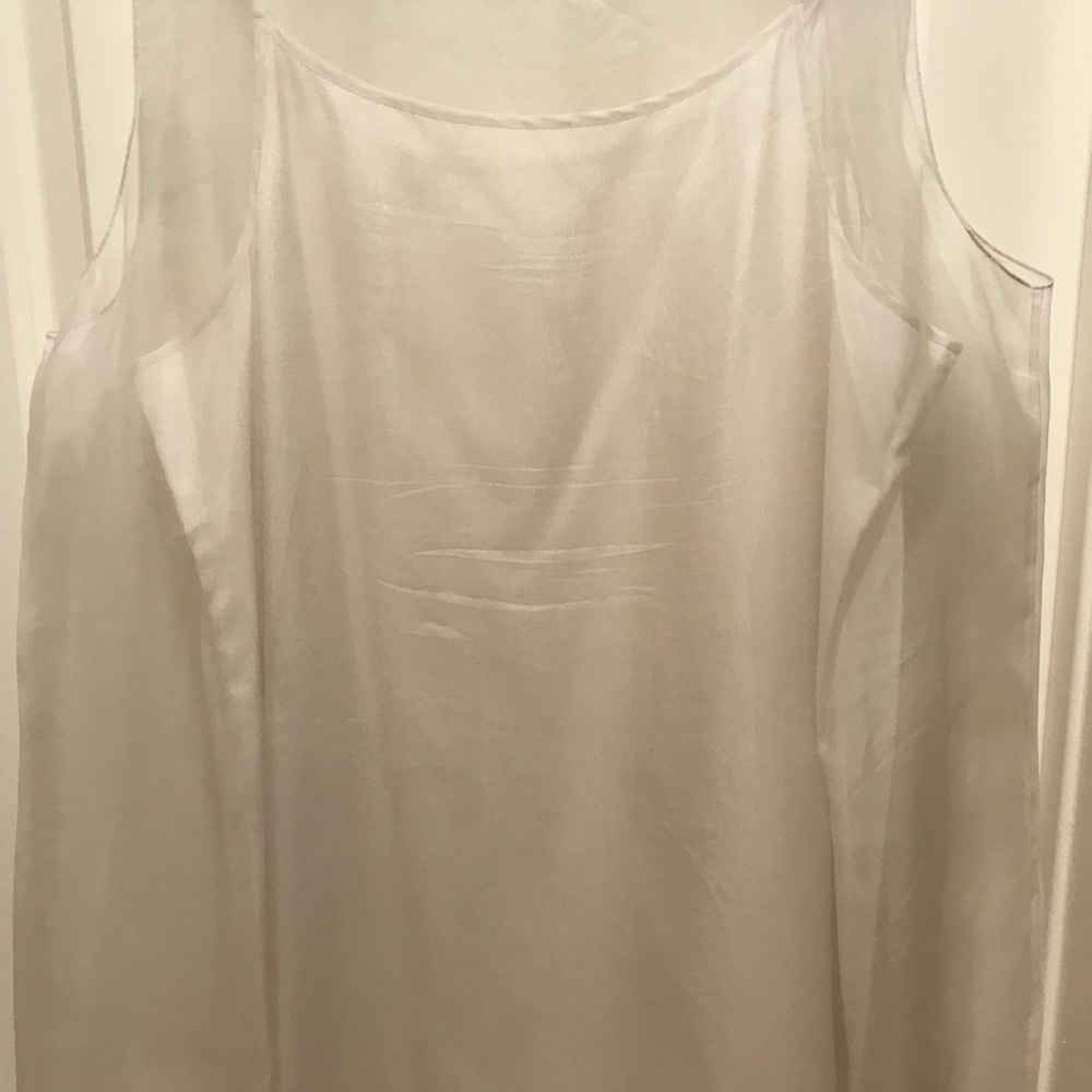 Silk chiffon dress with slip in classic bone color